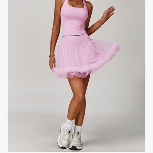 Chic Pink Tulle Skort